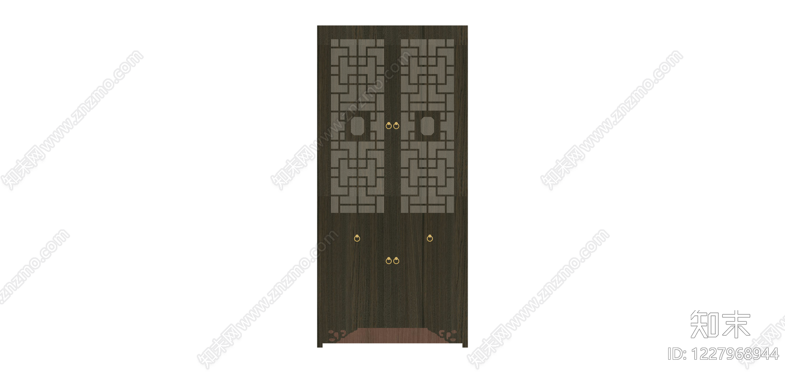 中式双开门衣柜SU模型下载【ID:1227968944】