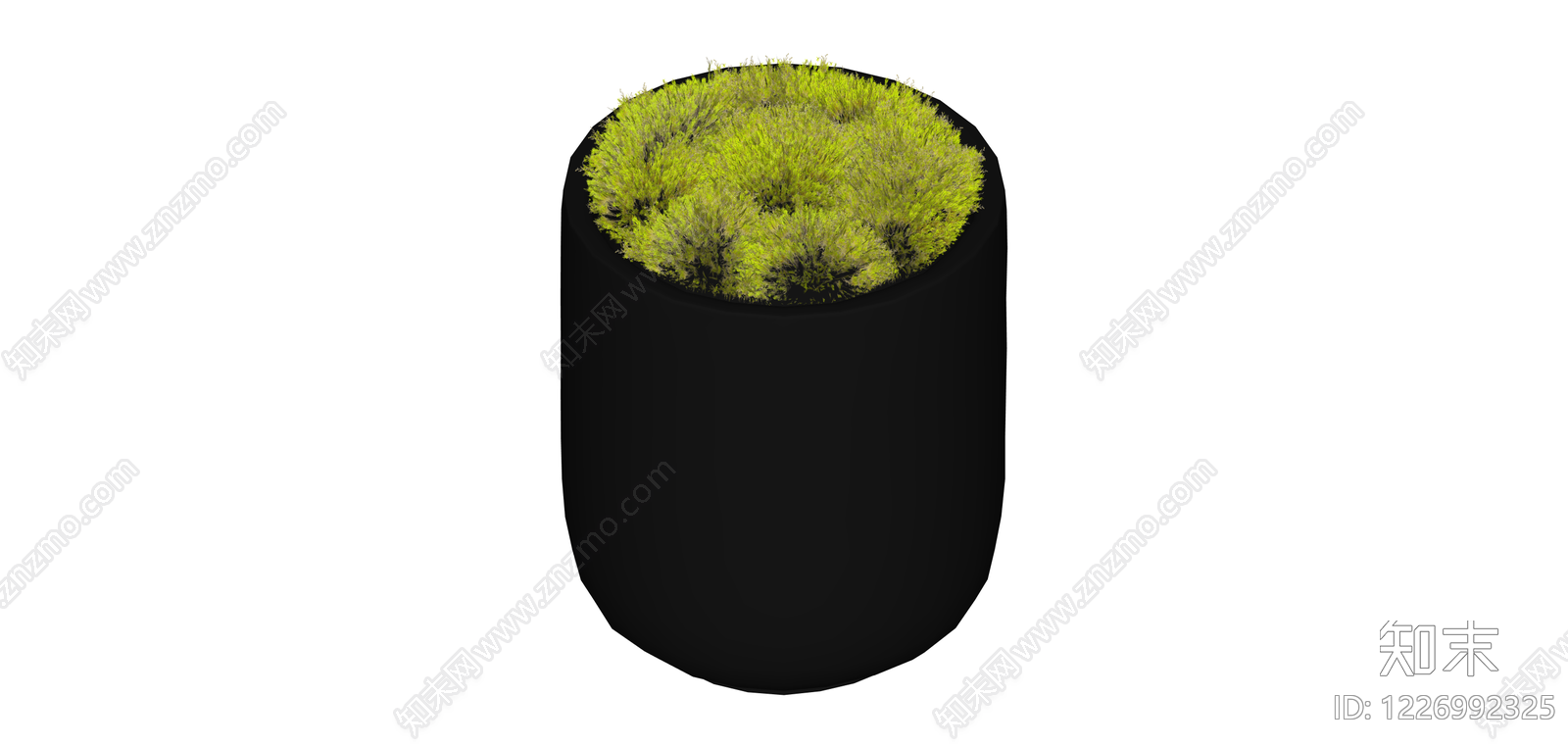 黑色圆柱盆栽绿植SU模型下载【ID:1226992325】