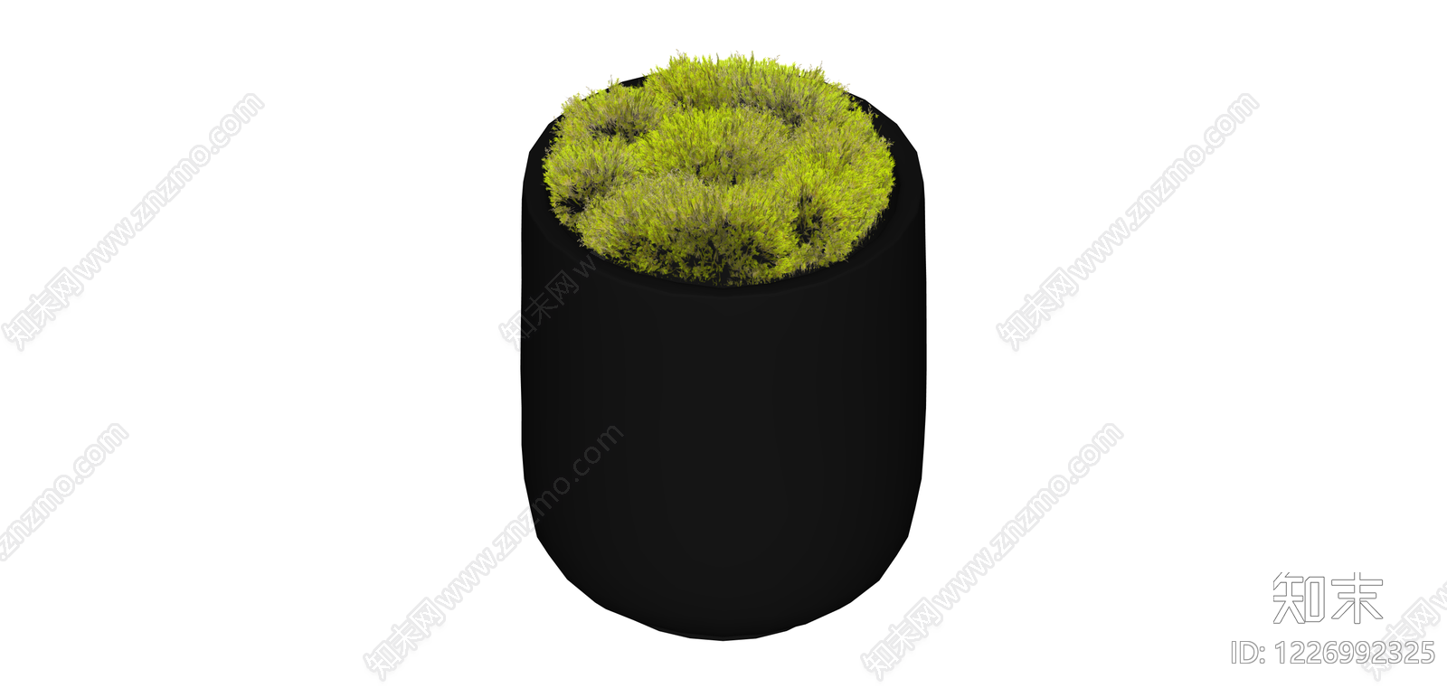 黑色圆柱盆栽绿植SU模型下载【ID:1226992325】