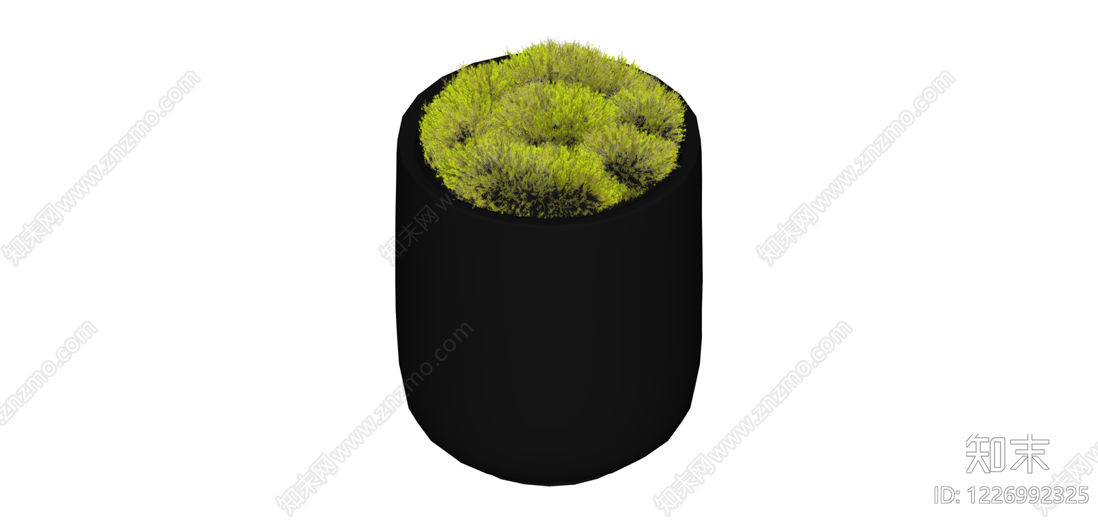 黑色圆柱盆栽绿植SU模型下载【ID:1226992325】
