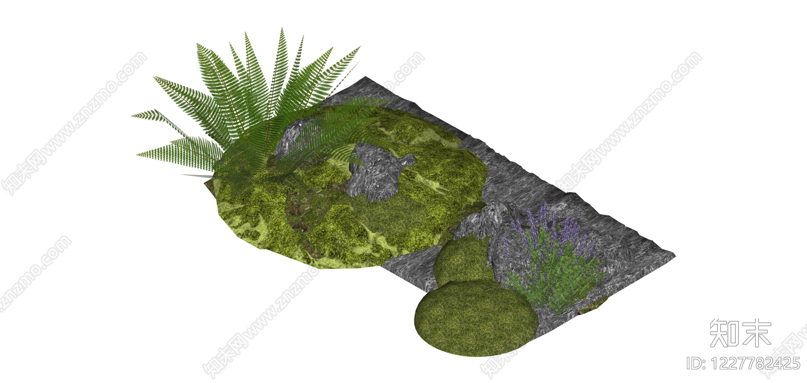 景观植物岩石组合SU模型下载【ID:1227782425】