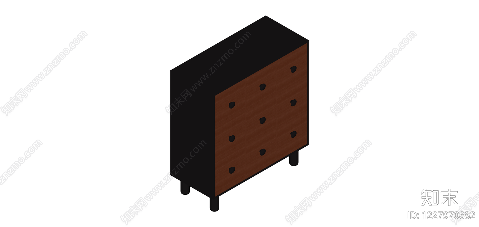 黑色柜体家具SU模型下载【ID:1227970882】
