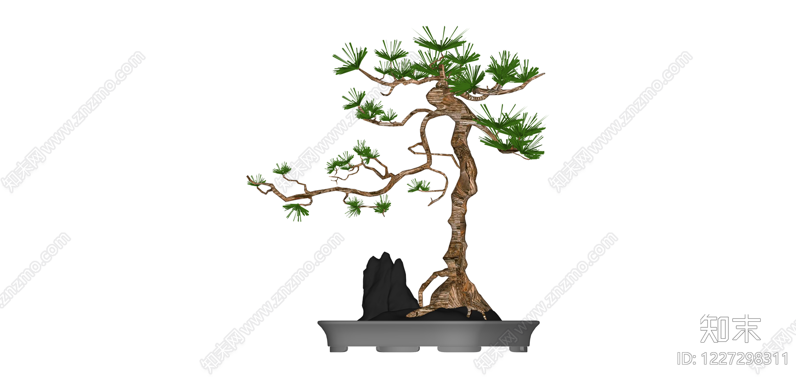 带盆松树盆景SU模型下载【ID:1227298311】