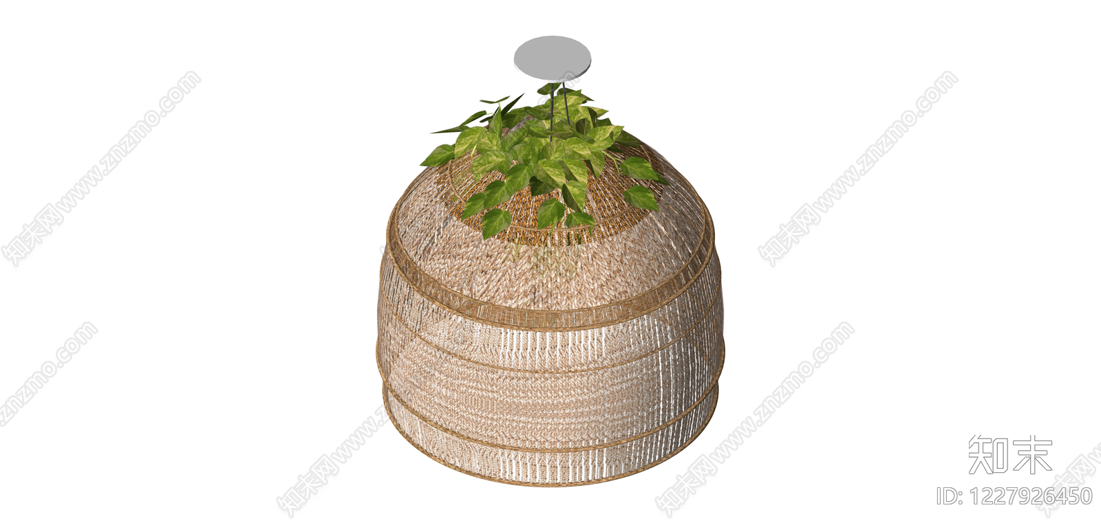 编织吊灯带绿植SU模型下载【ID:1227926450】