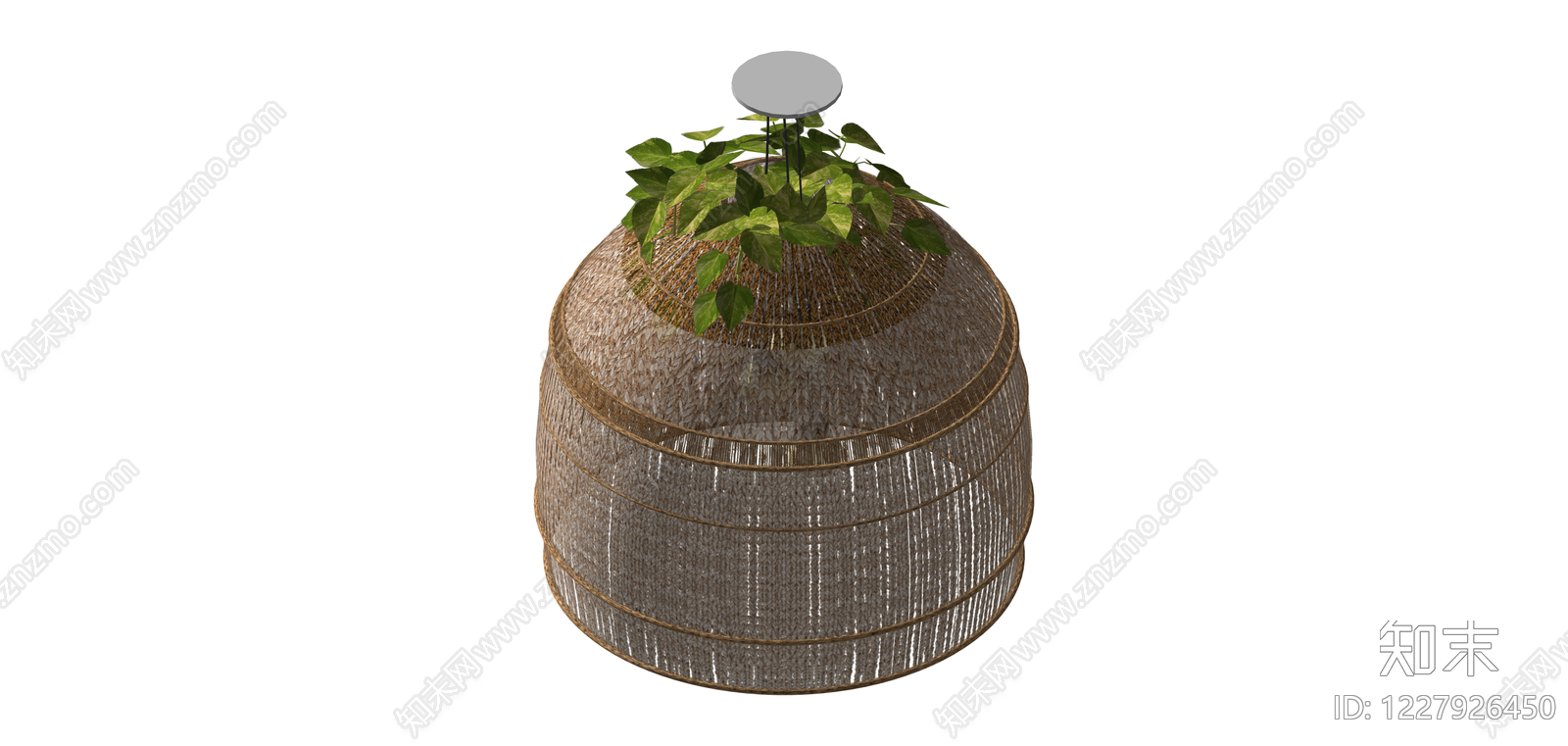 编织吊灯带绿植SU模型下载【ID:1227926450】