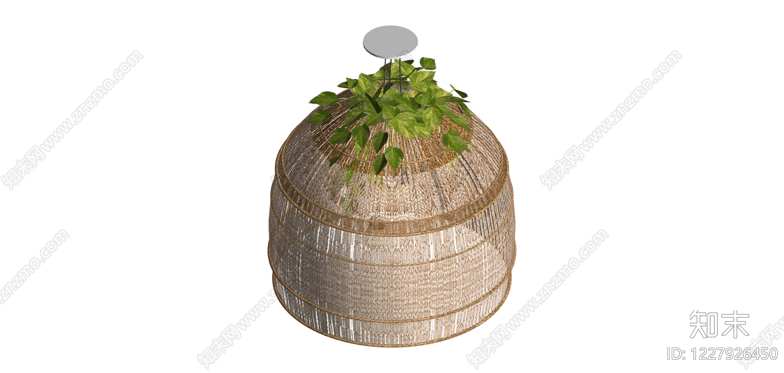 编织吊灯带绿植SU模型下载【ID:1227926450】