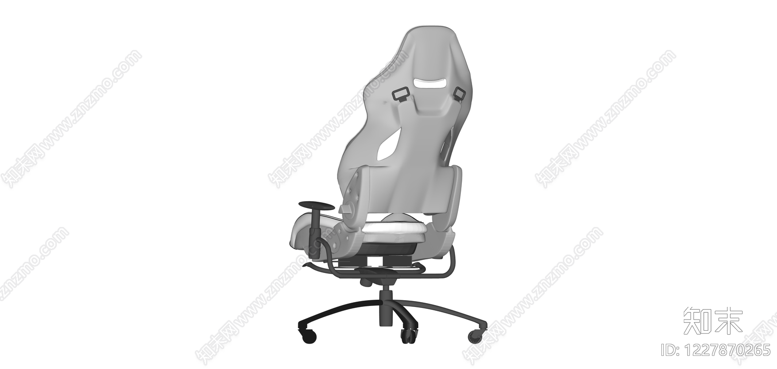 灰白色电竞椅SU模型下载【ID:1227870265】