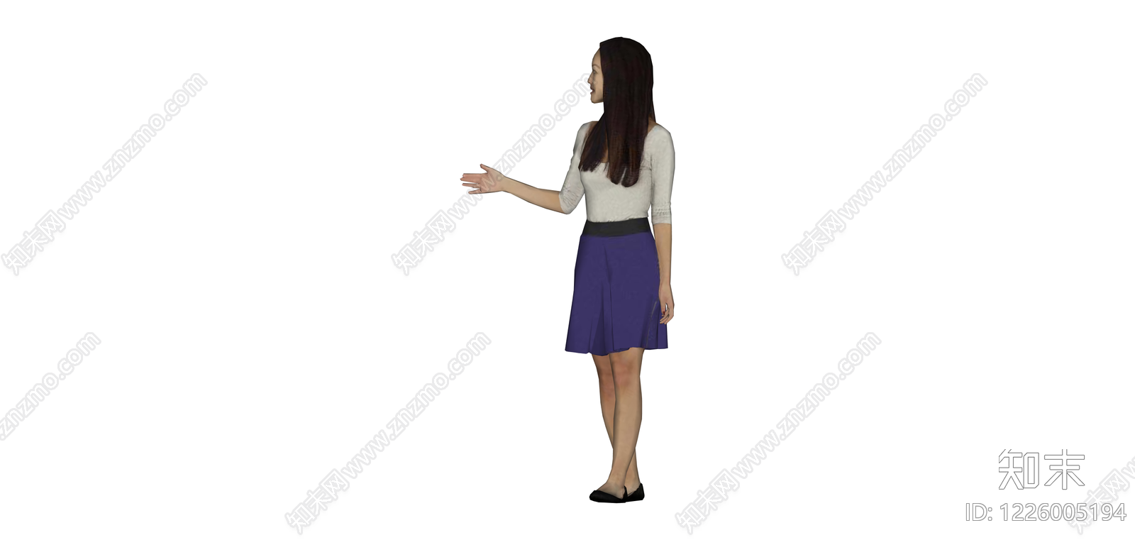 站立女性人物模型SU模型下载【ID:1226005194】