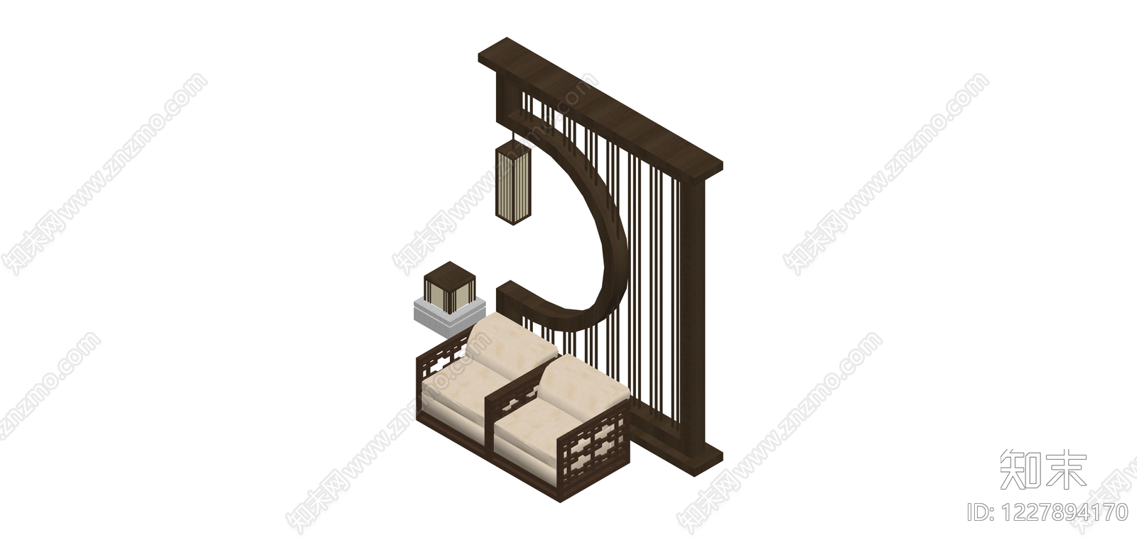 新中式屏风沙发组合SU模型下载【ID:1227894170】