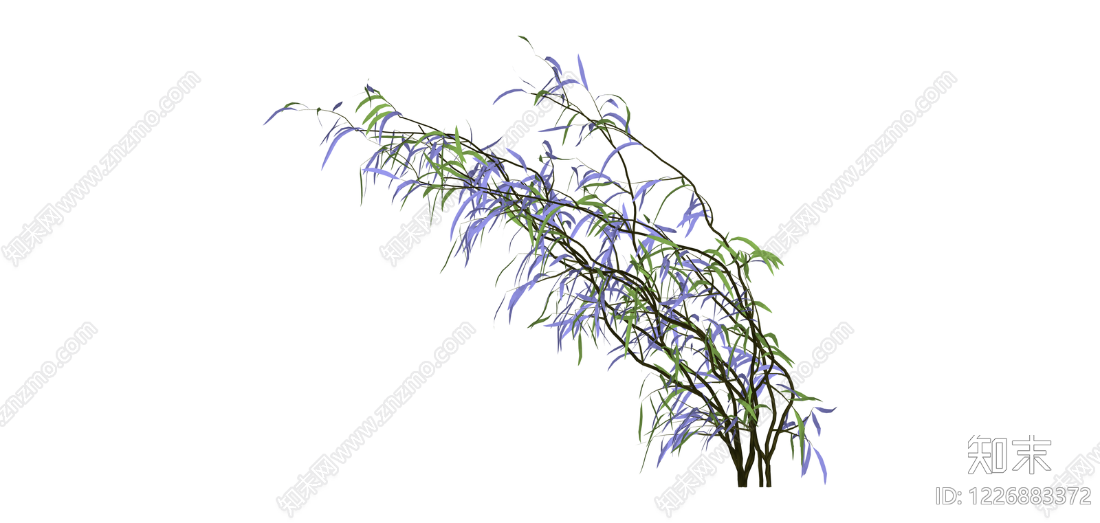 蓝花垂枝植物SU模型下载【ID:1226883372】