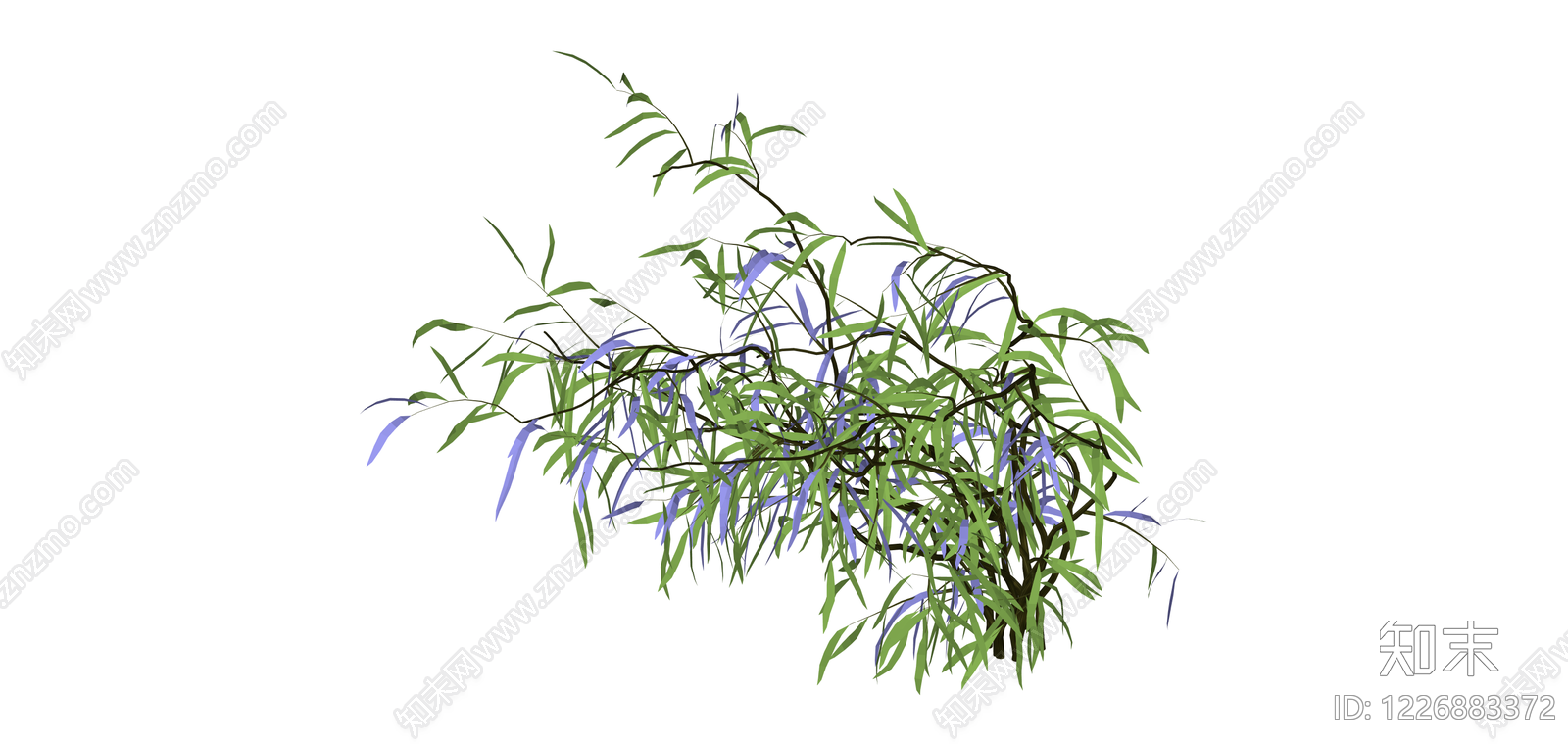 蓝花垂枝植物SU模型下载【ID:1226883372】