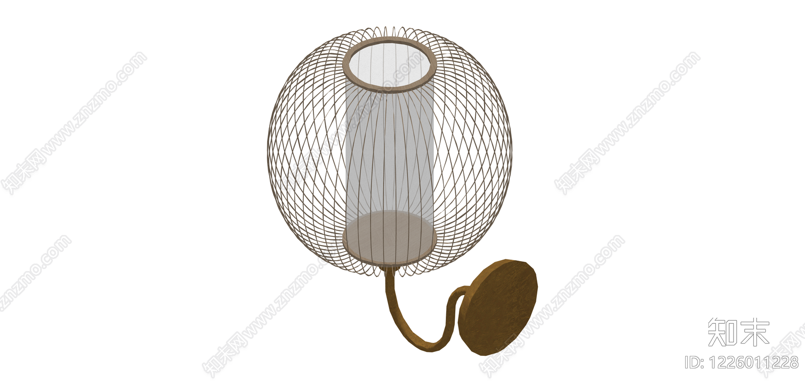 球形金属丝壁灯SU模型下载【ID:1226011228】