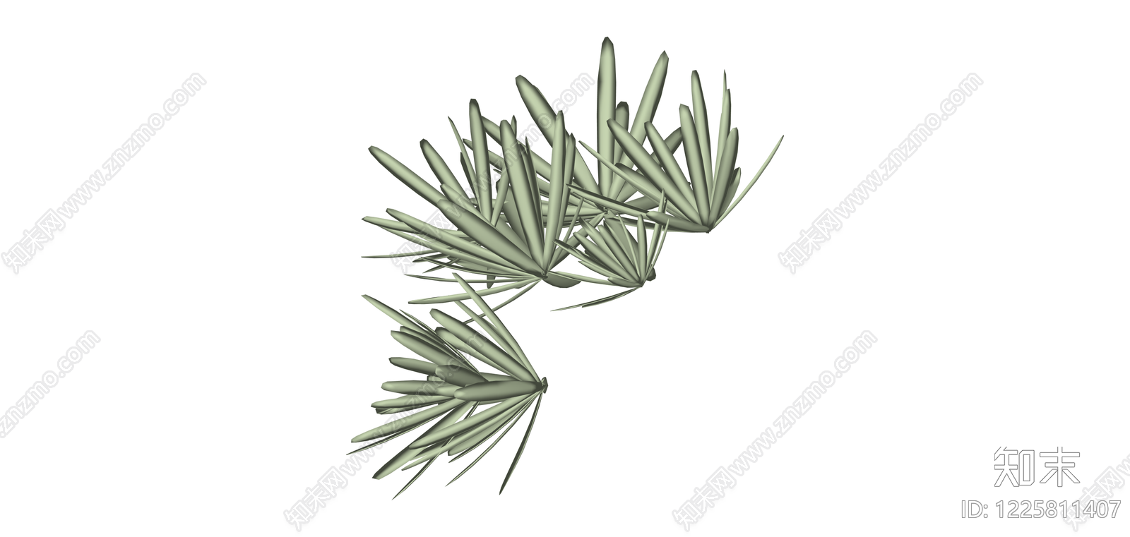 棕榈叶植物模型SU模型下载【ID:1225811407】