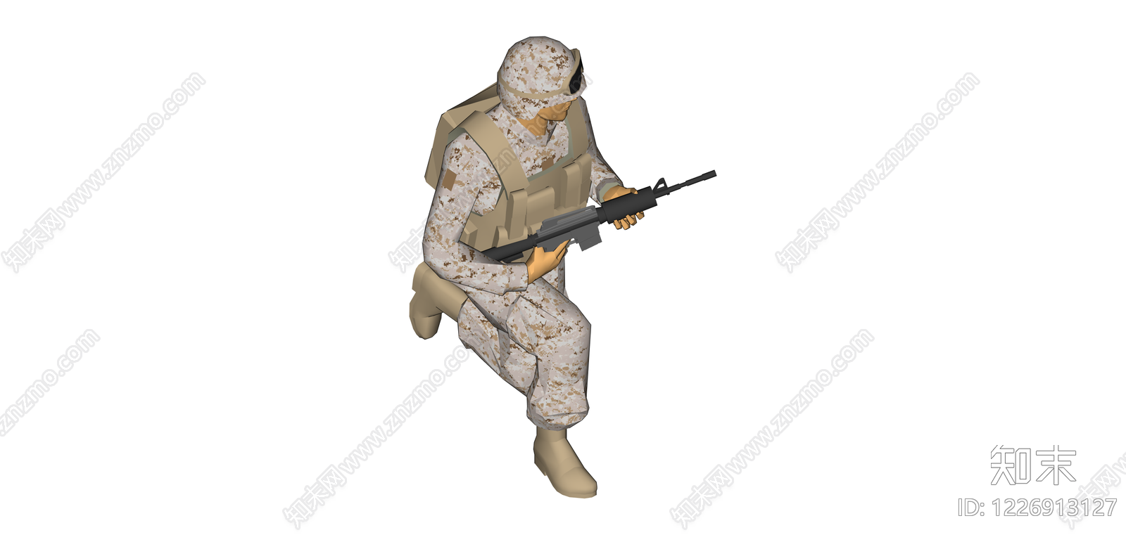低模士兵角色SU模型下载【ID:1226913127】