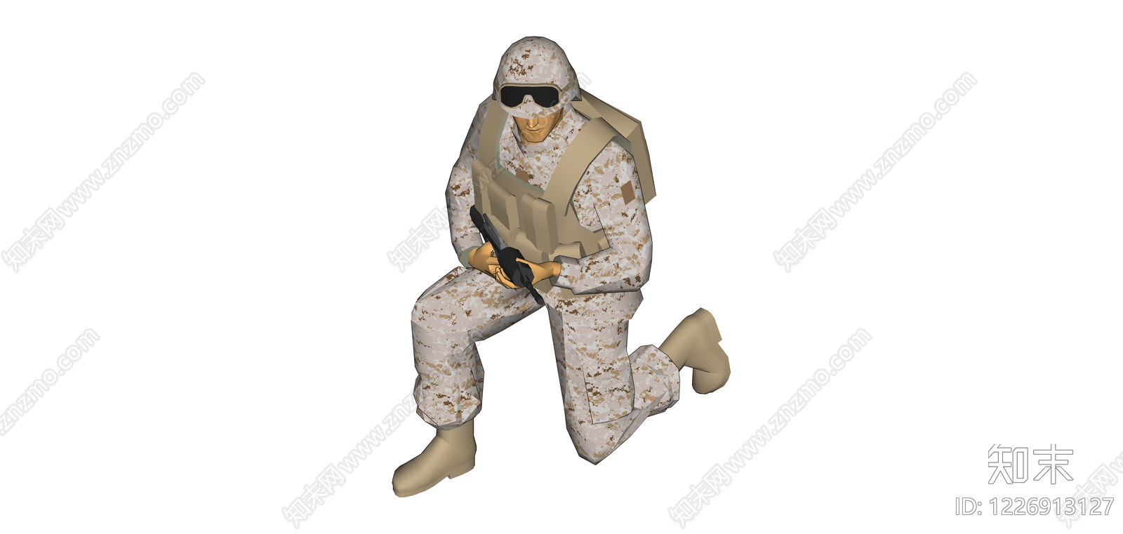 低模士兵角色SU模型下载【ID:1226913127】