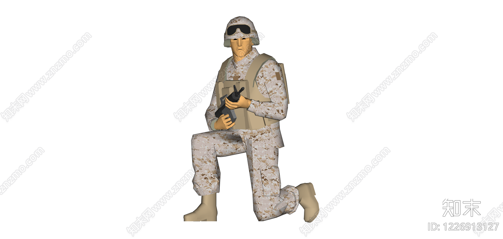 低模士兵角色SU模型下载【ID:1226913127】