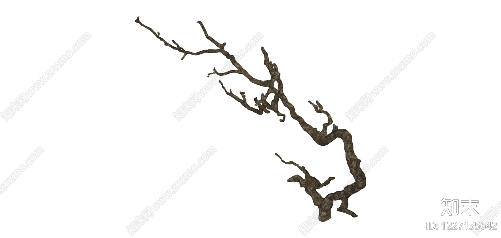 枯树枝干造型SU模型下载【ID:1227155642】