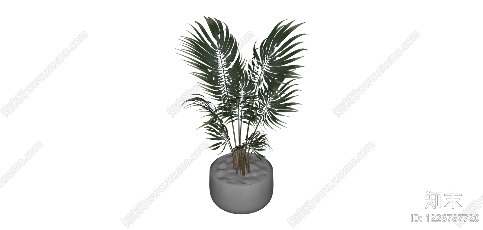带盆绿植盆栽SU模型下载【ID:1226787720】
