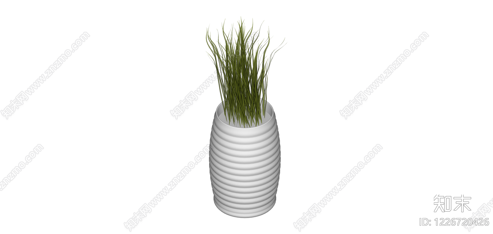 白瓷纹理盆栽绿植SU模型下载【ID:1226720426】