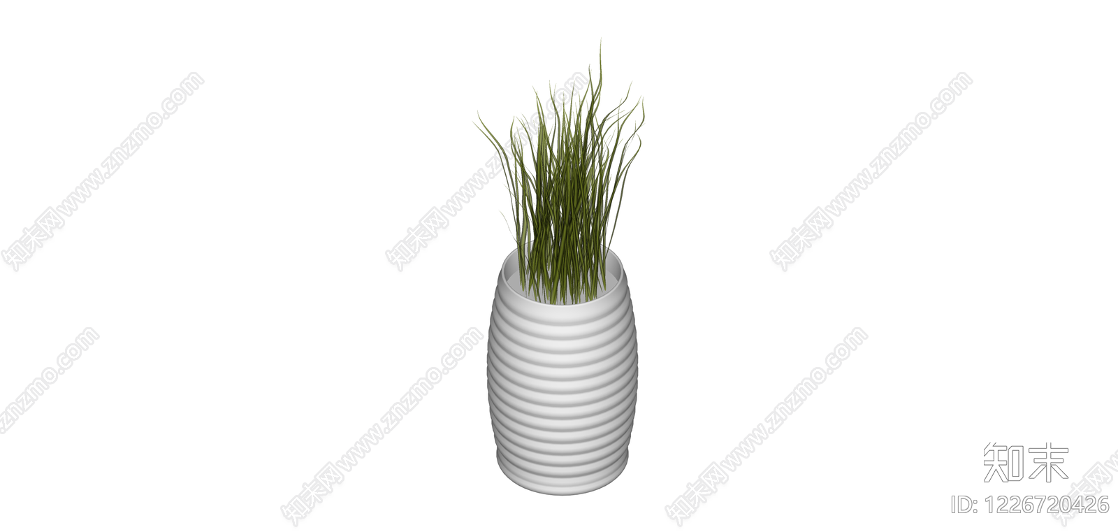 白瓷纹理盆栽绿植SU模型下载【ID:1226720426】