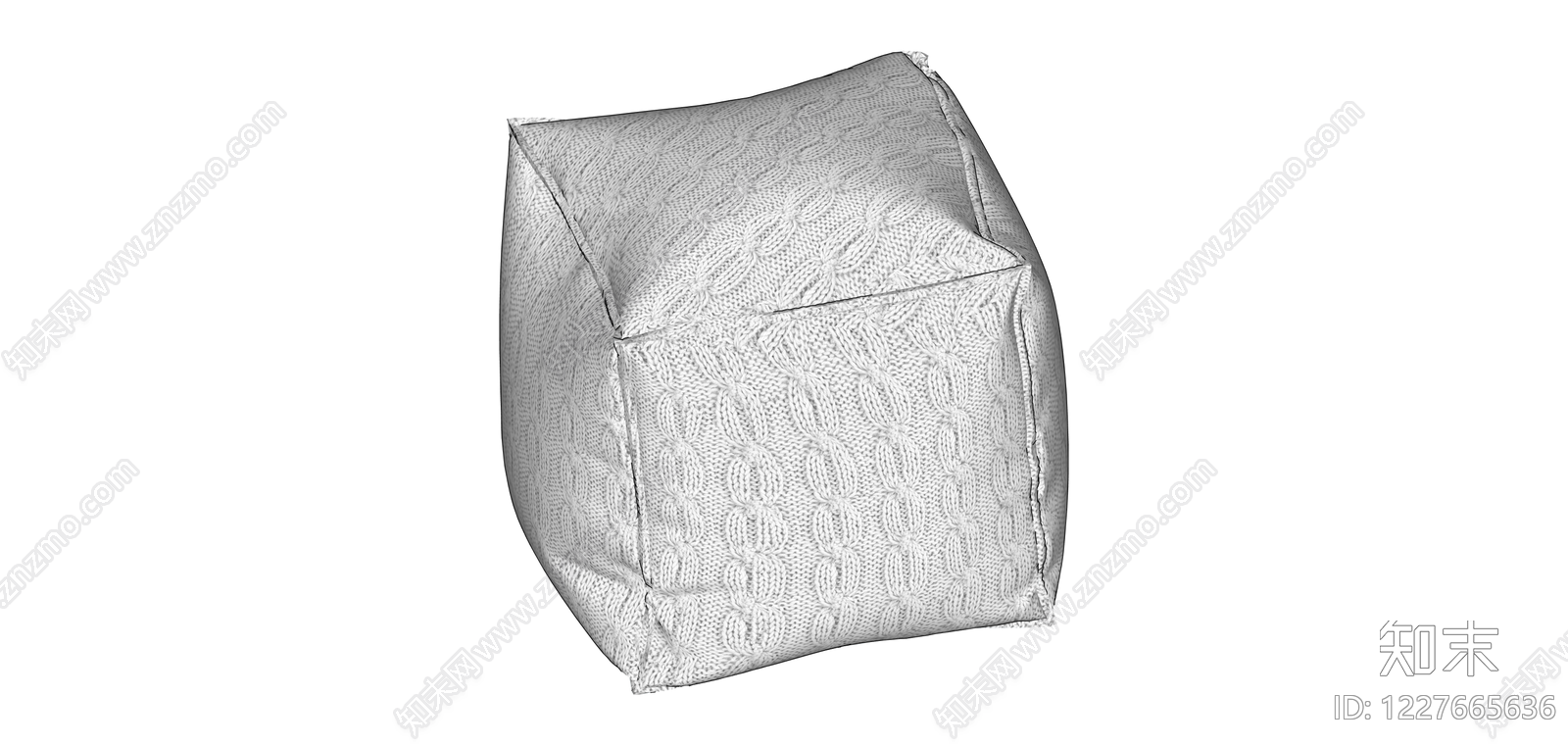 白色编织纹理方凳SU模型下载【ID:1227665636】