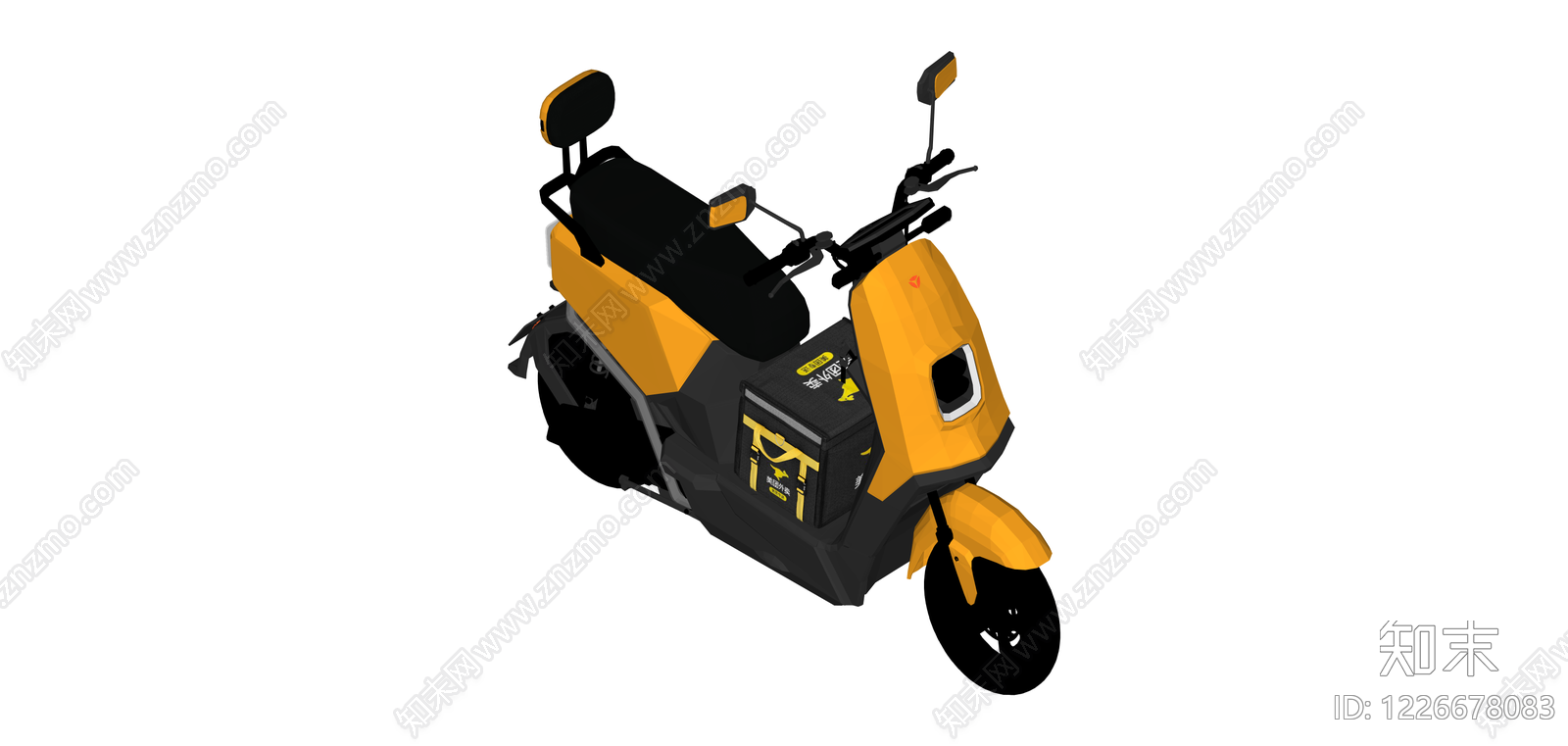 黄色外卖电动车模型SU模型下载【ID:1226678083】