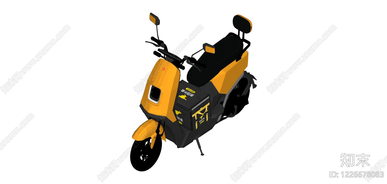 黄色外卖电动车模型SU模型下载【ID:1226678083】