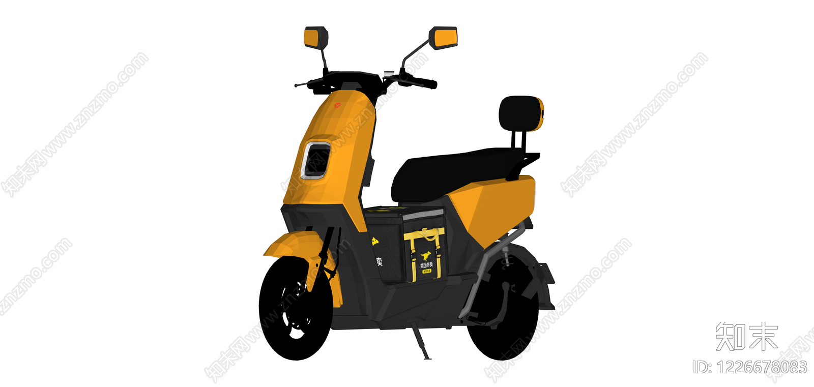 黄色外卖电动车模型SU模型下载【ID:1226678083】