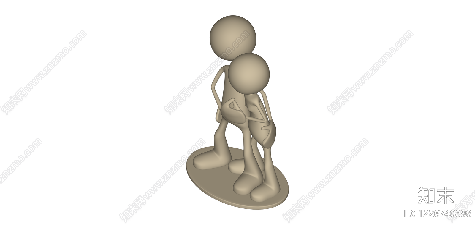情侣拥抱3D雕塑SU模型下载【ID:1226740898】