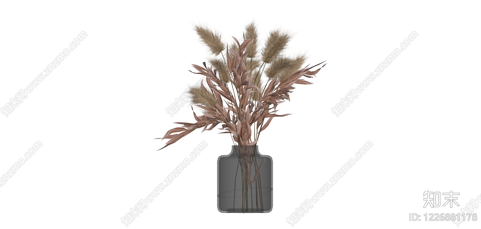 干花花艺组合盆栽SU模型下载【ID:1226881178】