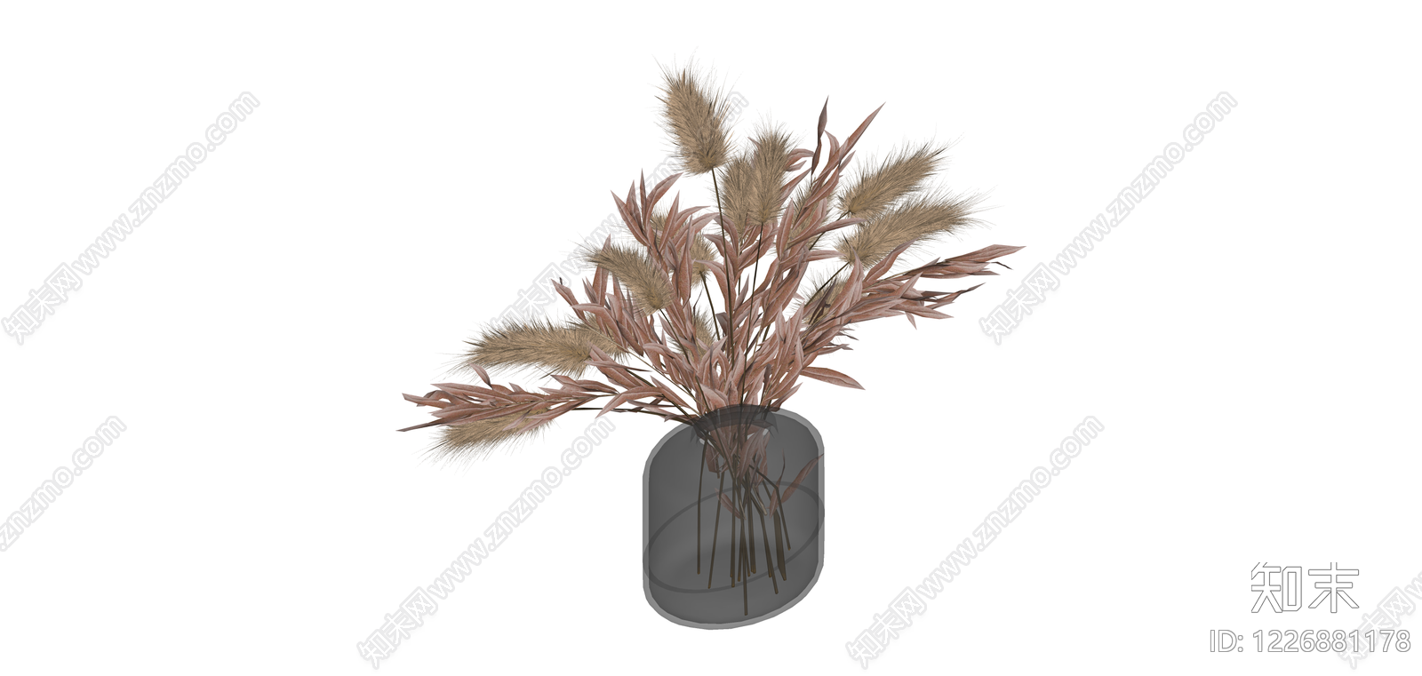 干花花艺组合盆栽SU模型下载【ID:1226881178】