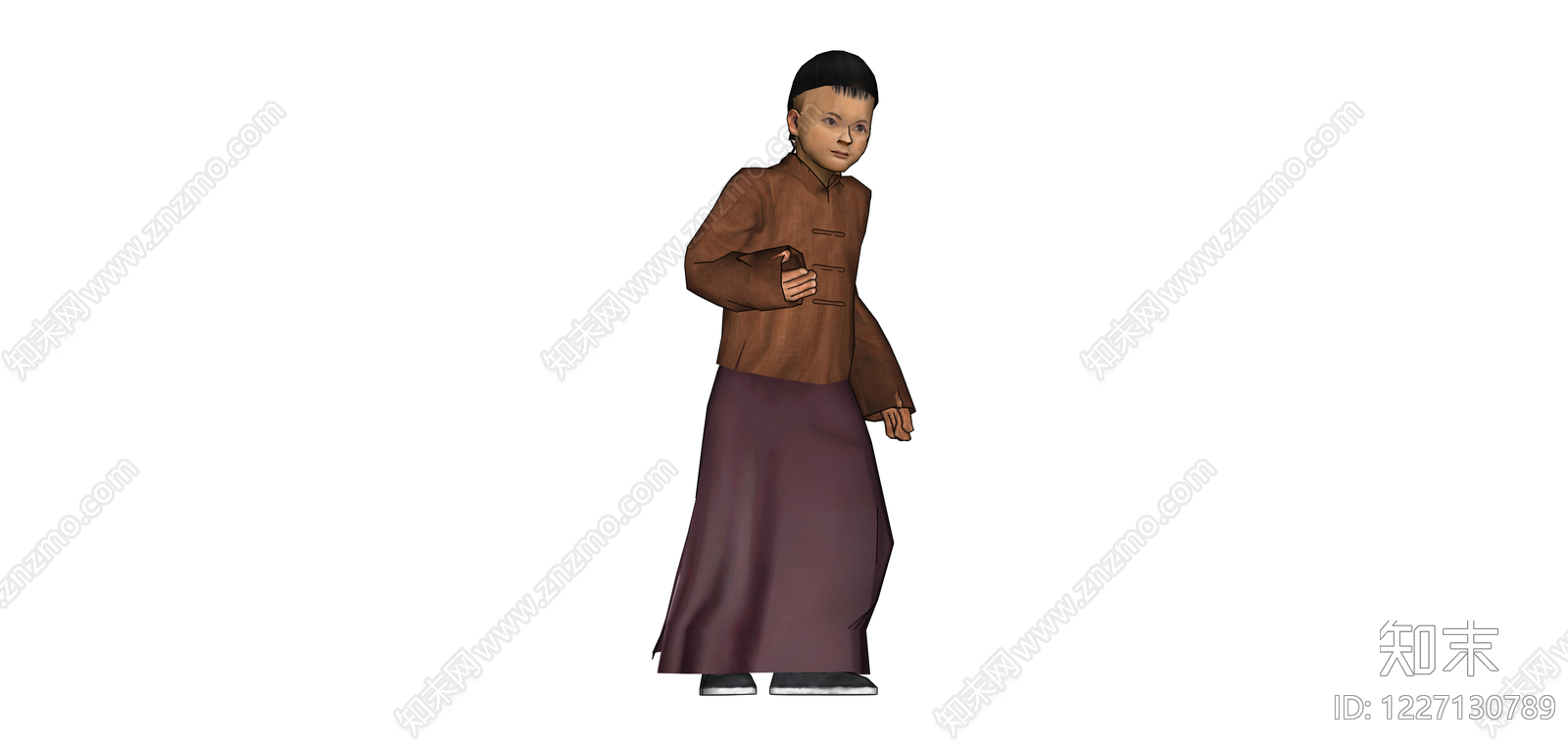 身着传统服饰的人物模型SU模型下载【ID:1227130789】