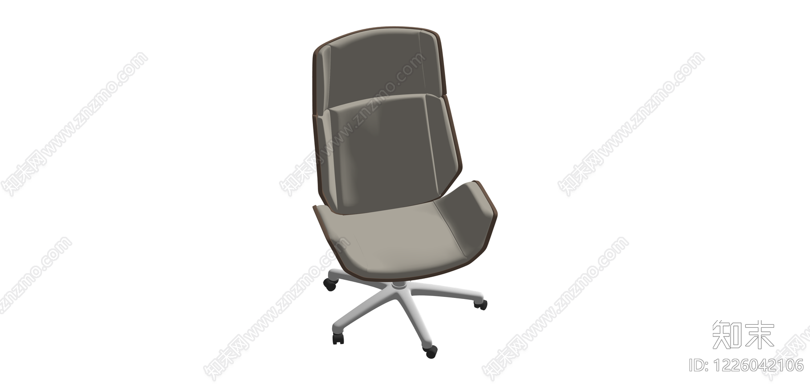 棕色办公椅SU模型下载【ID:1226042106】