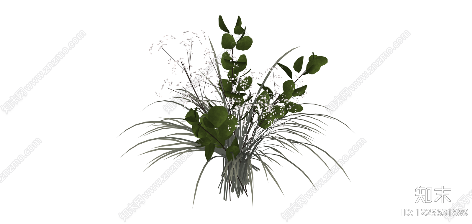 绿植花艺组合模型SU模型下载【ID:1225631899】