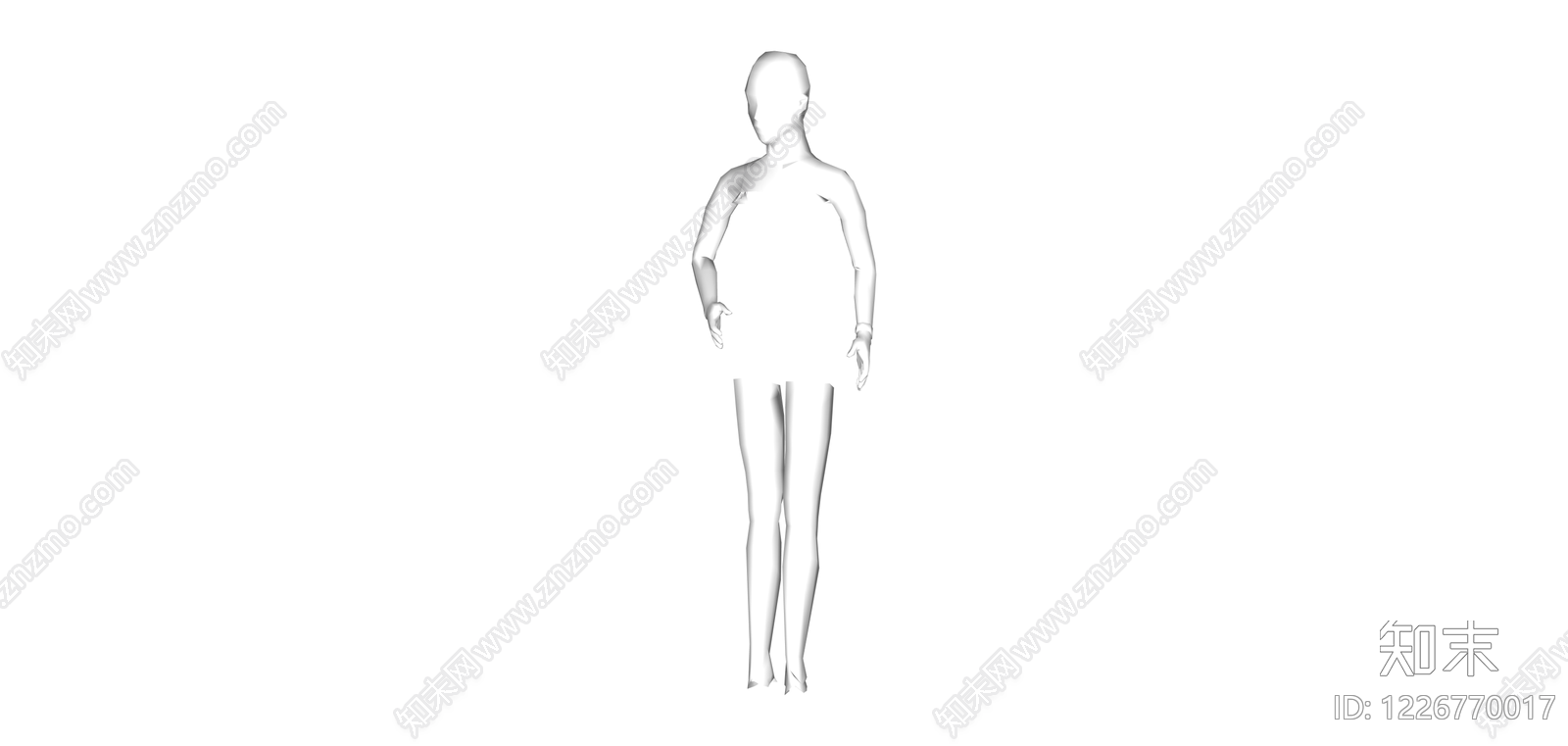 白模人物雕塑SU模型下载【ID:1226770017】