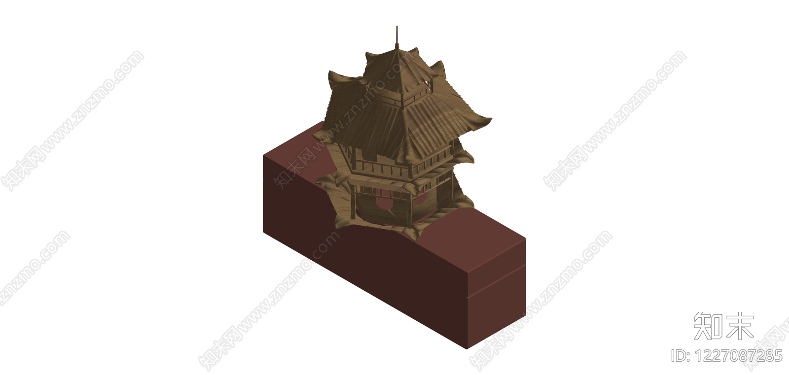 中式多层塔楼模型SU模型下载【ID:1227087285】