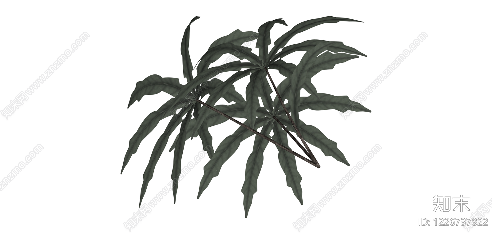 丛生散尾葵绿植模型SU模型下载【ID:1226737822】