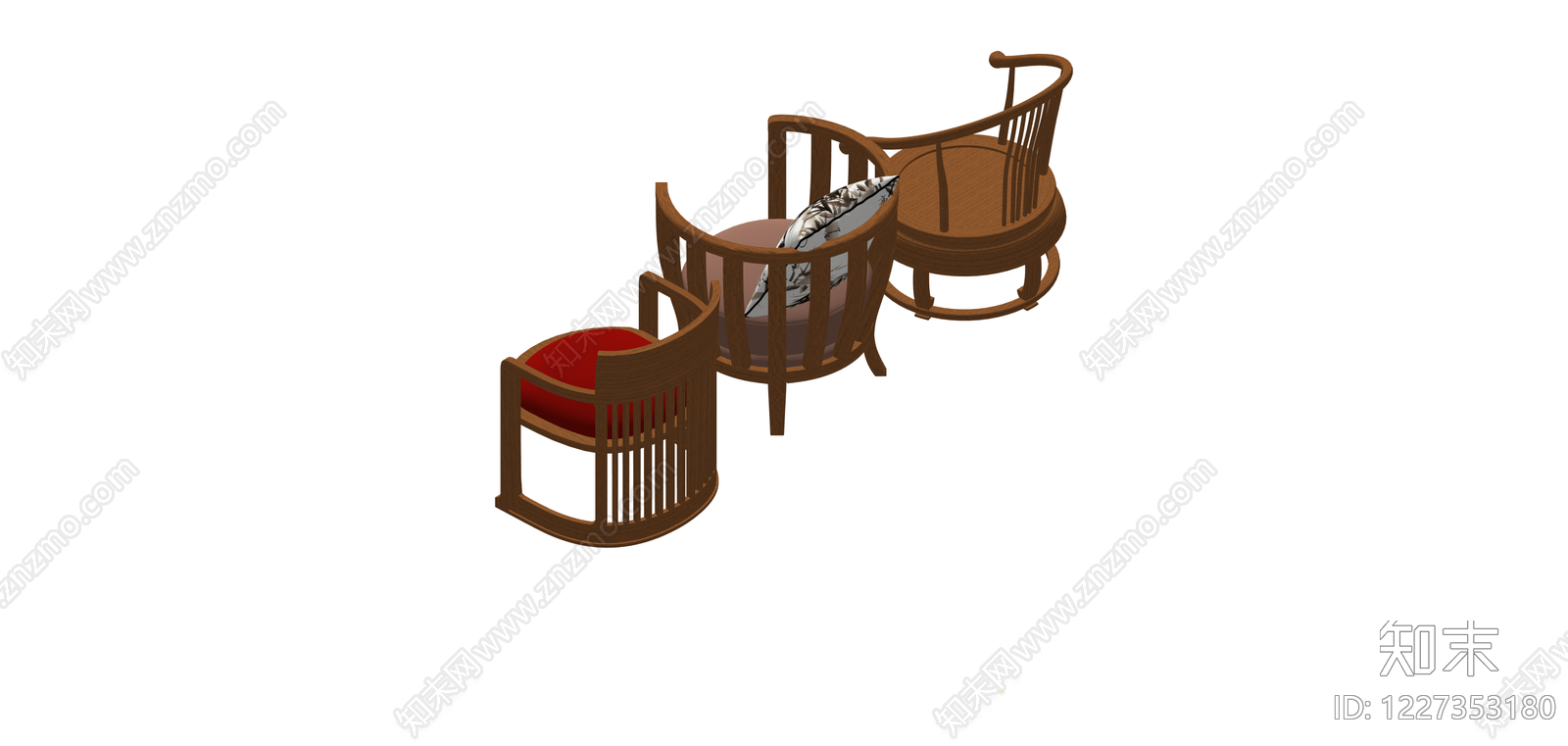 中式实木圈椅组合SU模型下载【ID:1227353180】