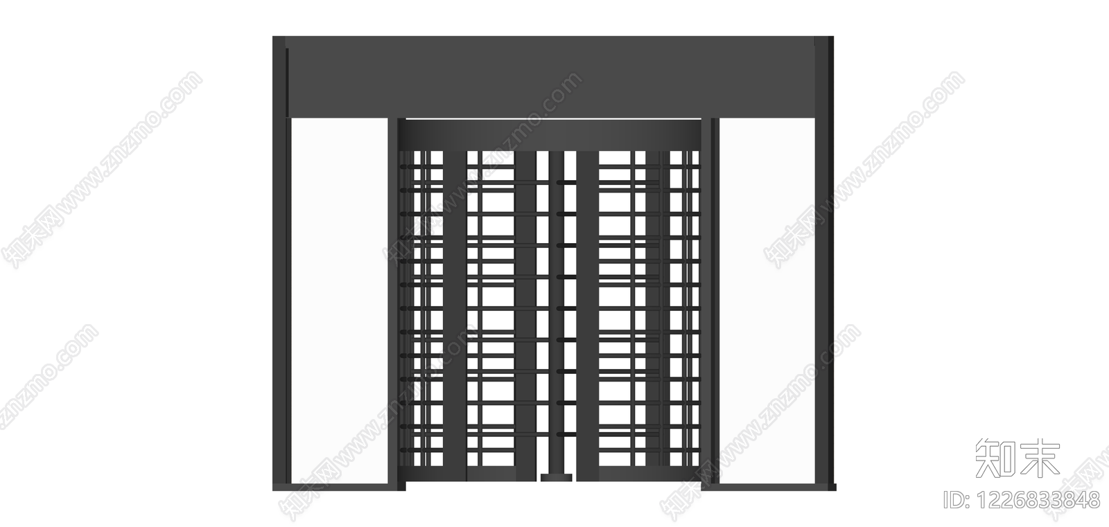 金属网格旋转门组件SU模型下载【ID:1226833848】