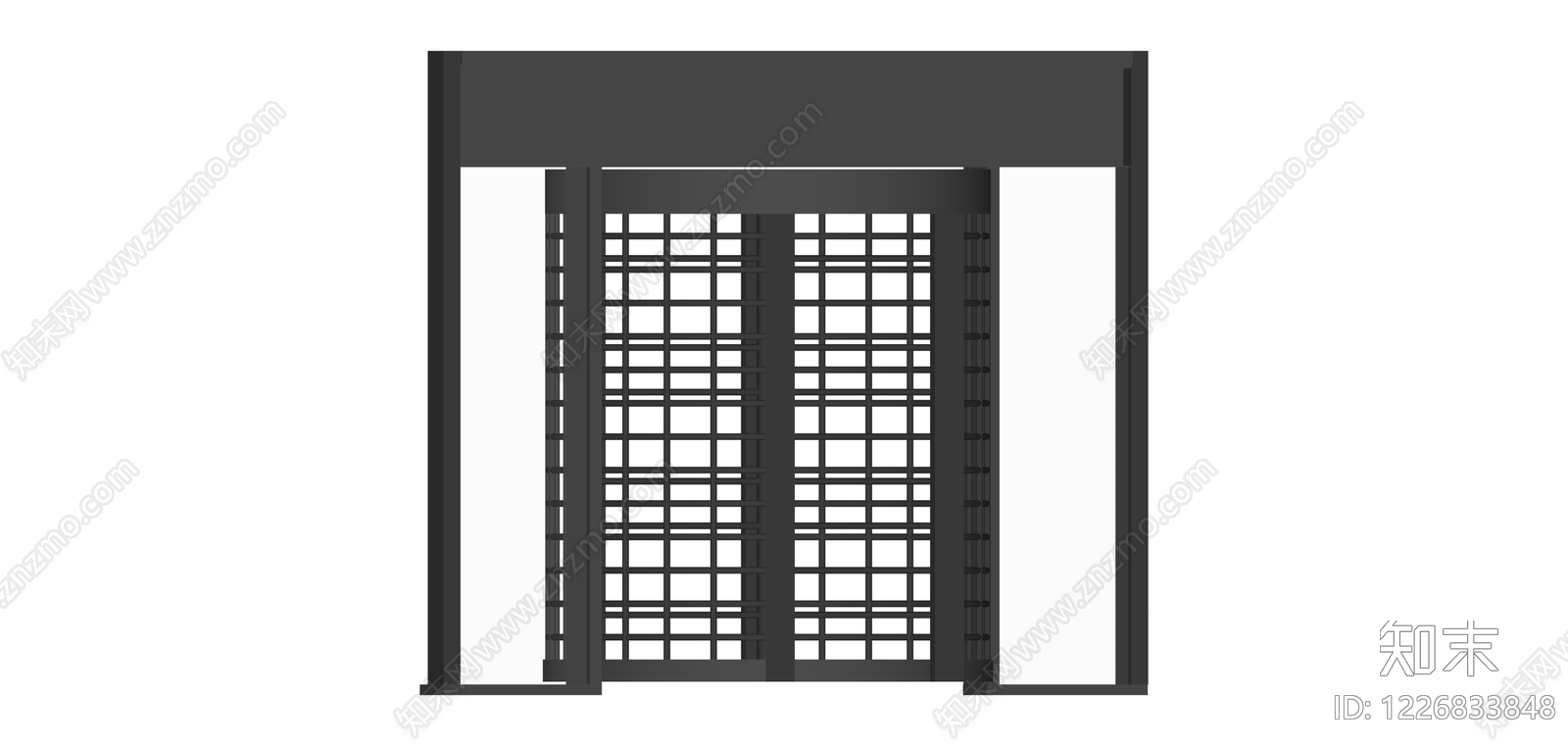 金属网格旋转门组件SU模型下载【ID:1226833848】