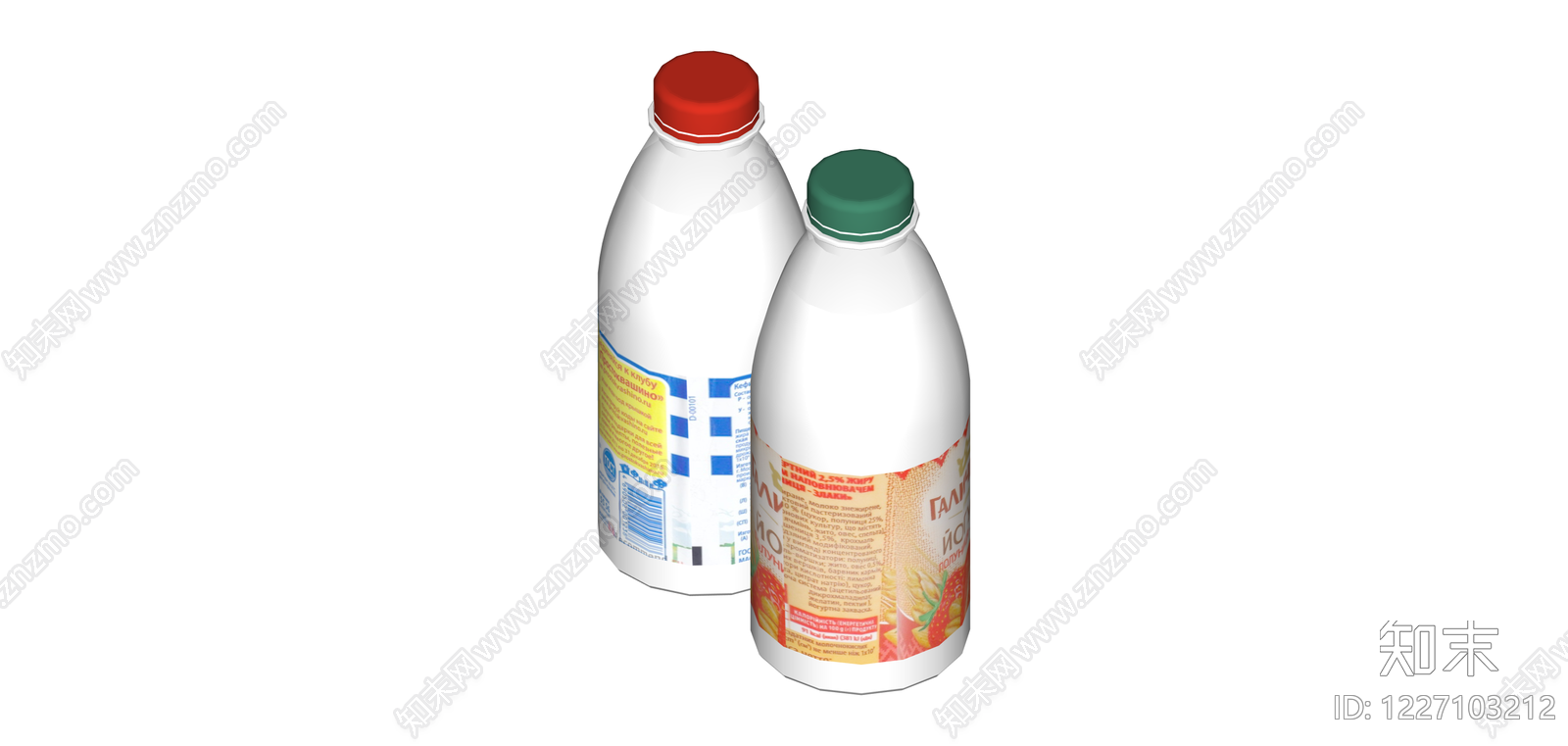 牛奶与酸奶组合瓶SU模型下载【ID:1227103212】