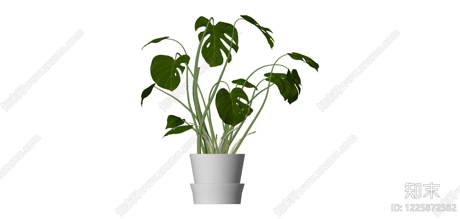 白模盆栽绿植SU模型下载【ID:1225872582】