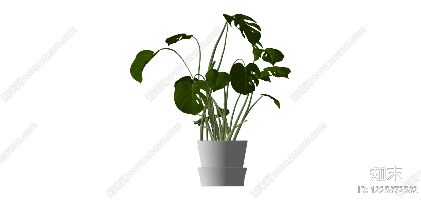 白模盆栽绿植SU模型下载【ID:1225872582】