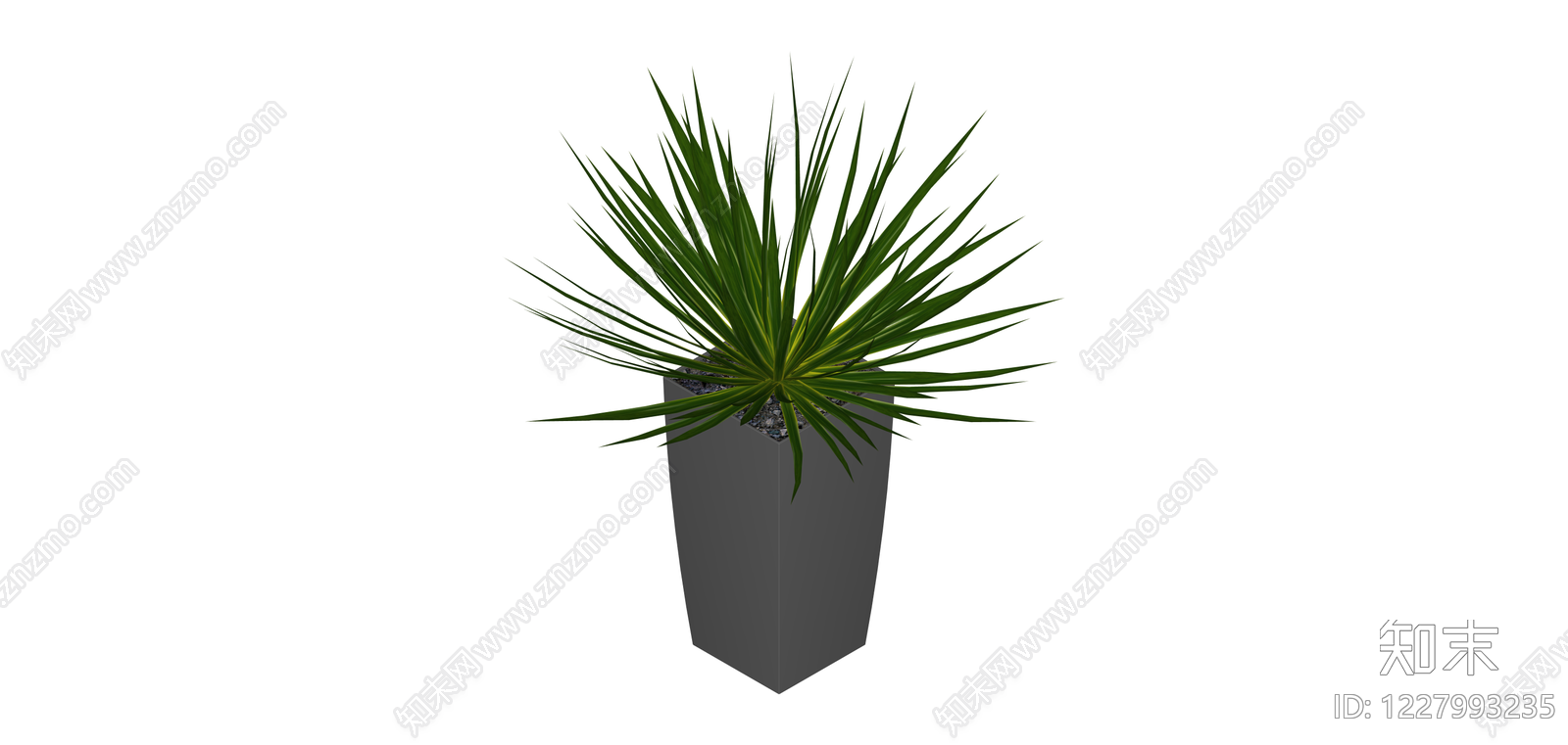 带盆盆栽绿植SU模型下载【ID:1227993235】