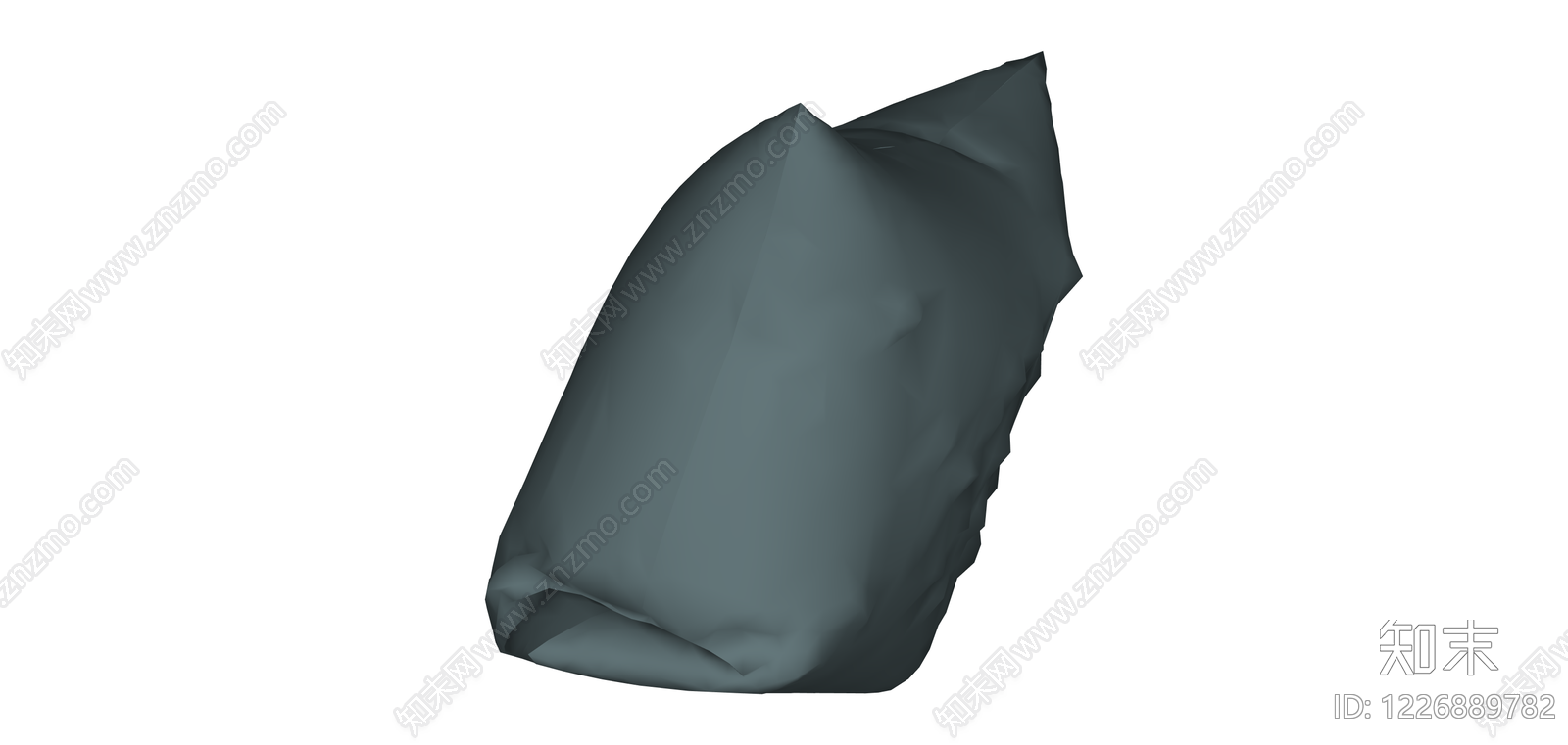 灰色布艺抱枕SU模型下载【ID:1226889782】