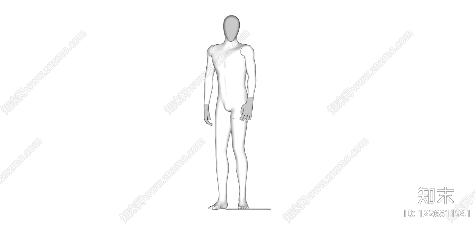 男性人体模型SU模型下载【ID:1226811941】
