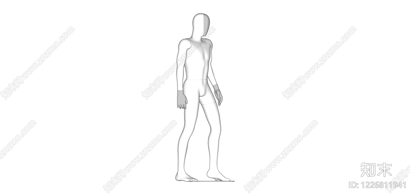 男性人体模型SU模型下载【ID:1226811941】