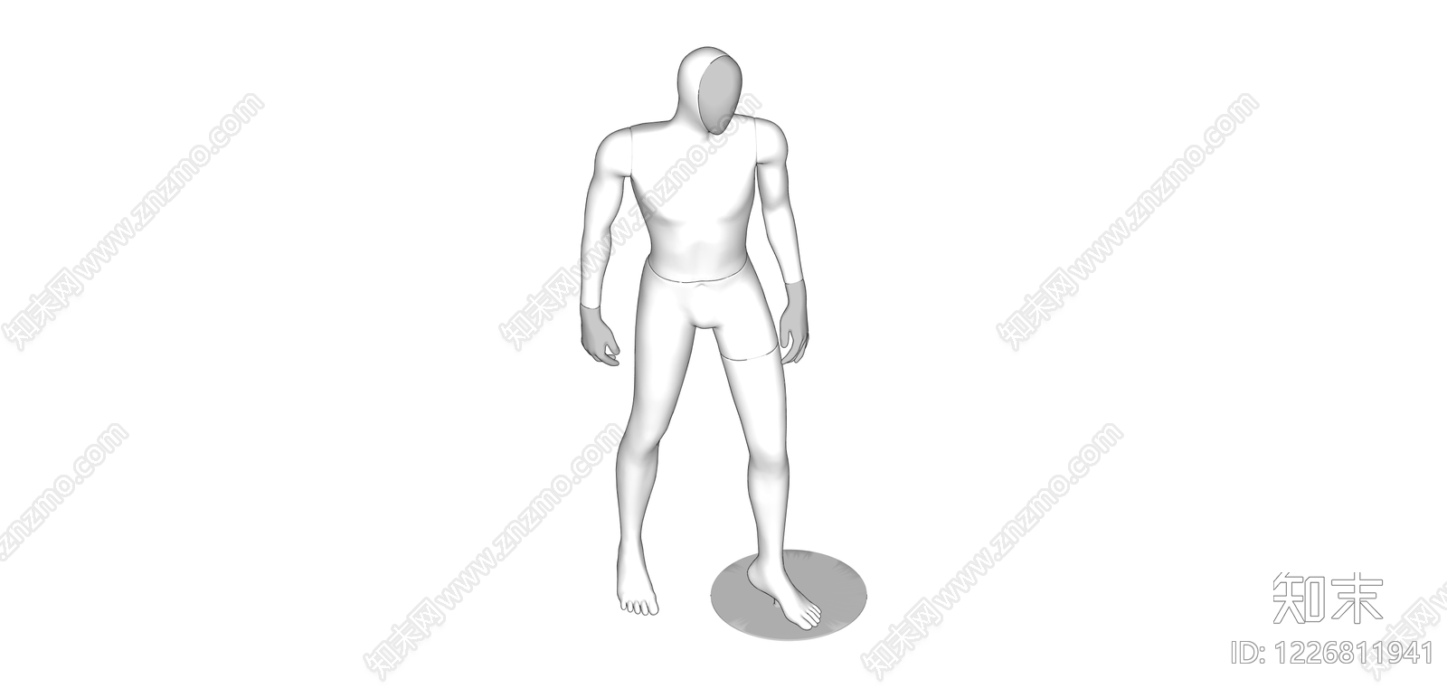 男性人体模型SU模型下载【ID:1226811941】