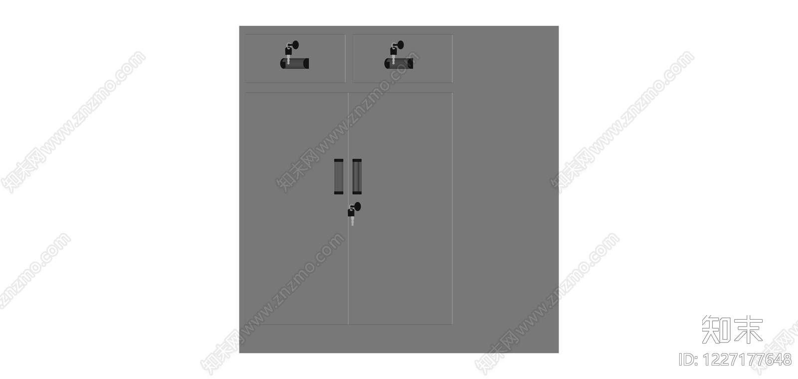 灰色双门储物柜SU模型下载【ID:1227177648】