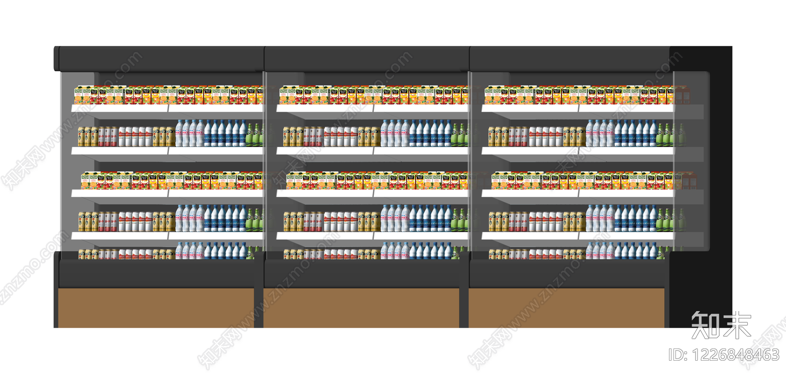 商用三门冷藏展示柜SU模型下载【ID:1226848463】